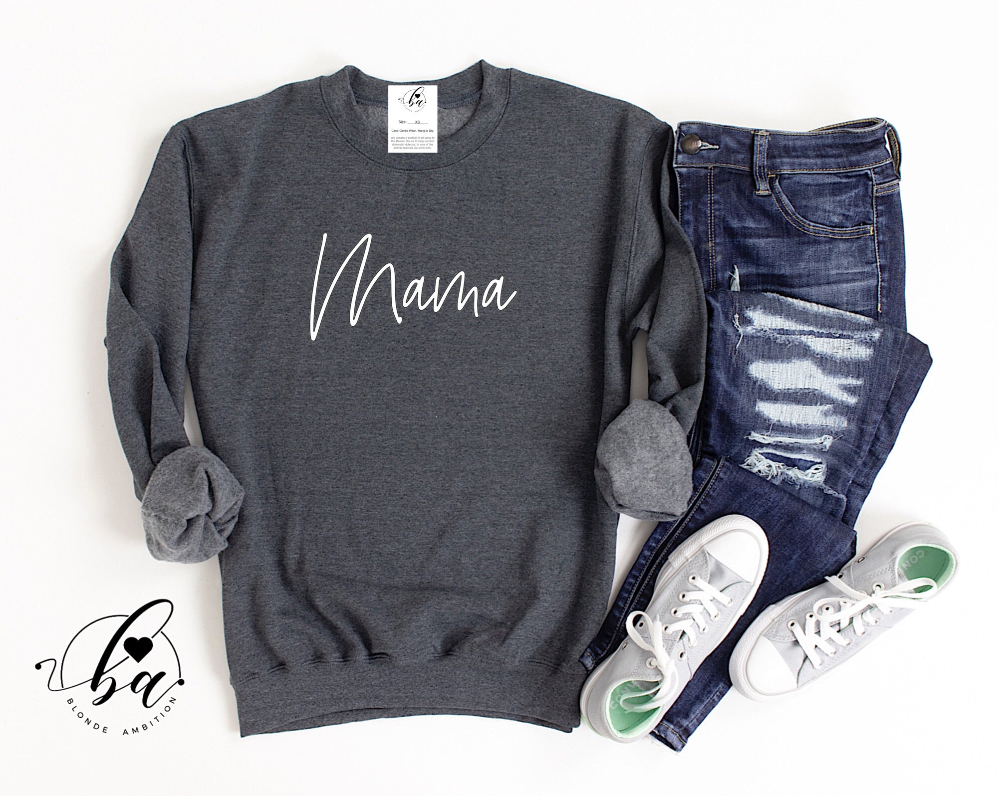 Mama {SCRIPT} Cozy Crew Neck Sweater