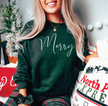 Merry {Script} Classic Crew Sweaters