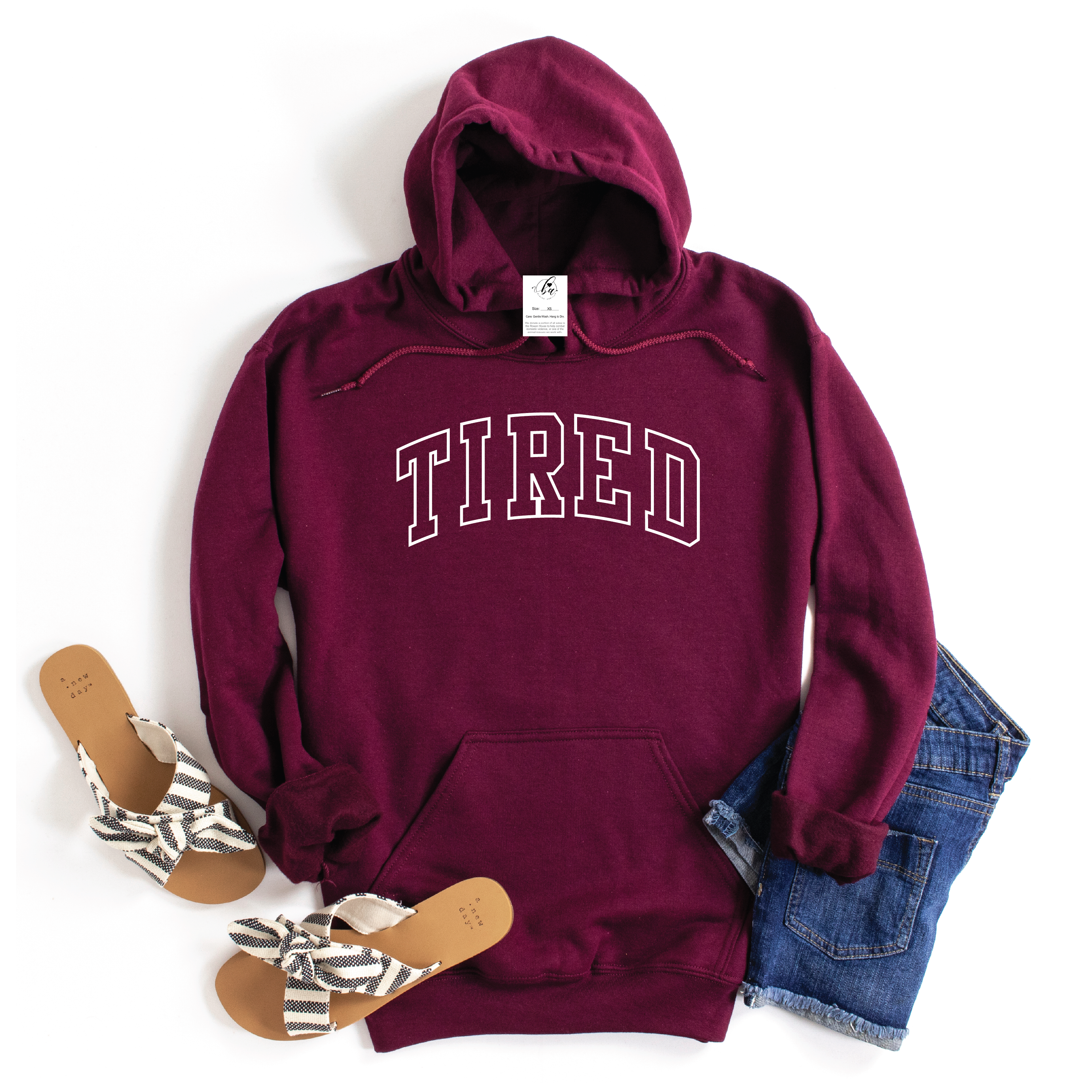 Tired {VARSITY} Cozy Hoodie